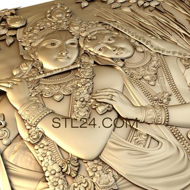 Панно художественные (Индийские божества, PH_0143) 3D модель для ЧПУ станка